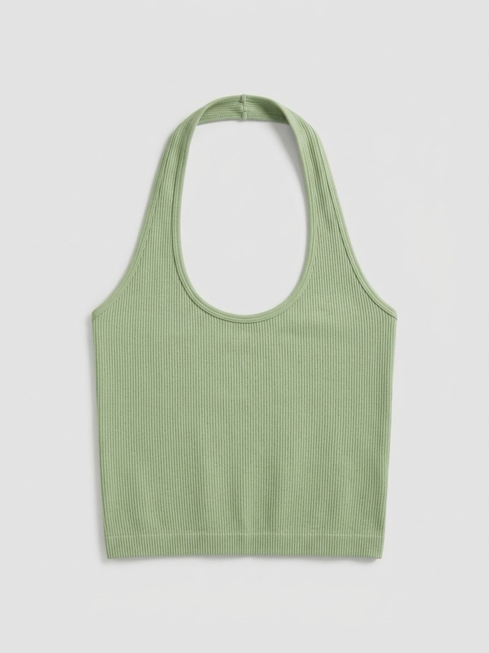 🍭2/30$ American Eagle Outfitters Ribbed Halter Tank Top - Light Sage Green